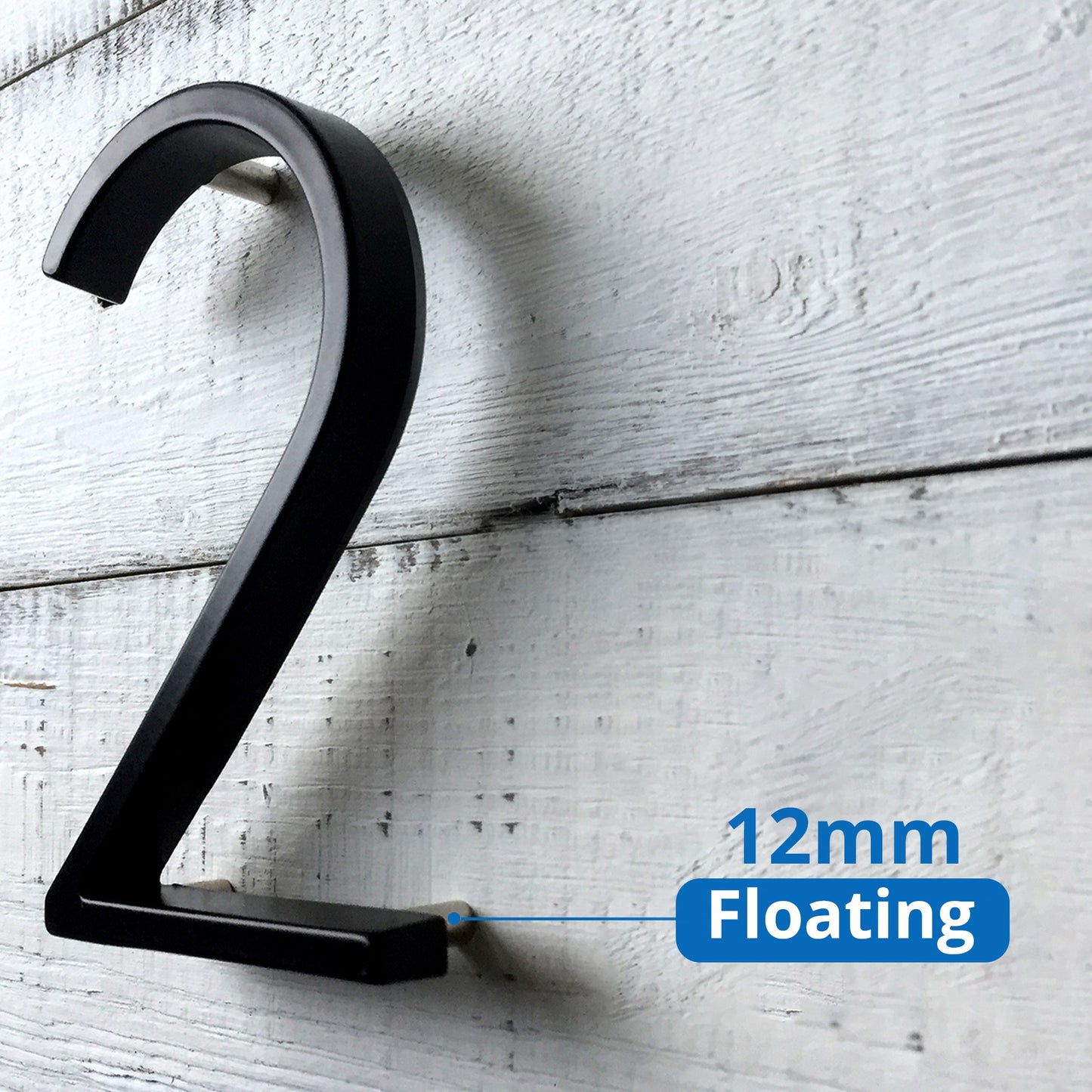 125mm Floating House Number Letters Big Modern Door Alphabet Home Outdoor 5 in.Black Numbers Address Plaque Dash Slash Sign #0-9